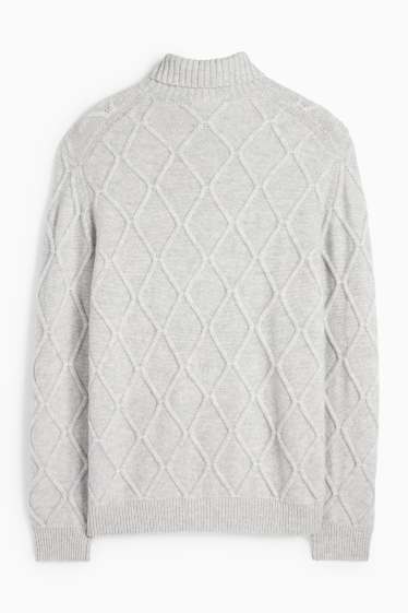 Herren - Rollkragenpullover mit Kaschmir-Anteil - Woll-Mix - hellgrau