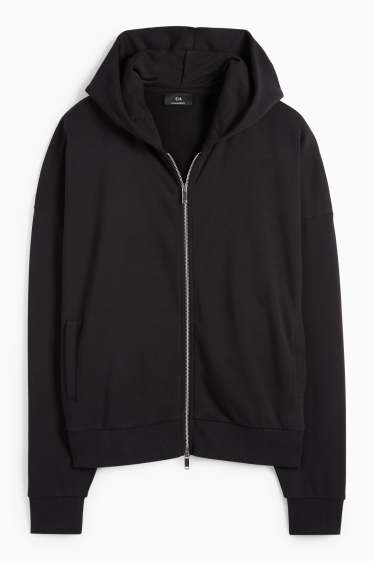 Hombre - Sudadera con cremallera y capucha - negro