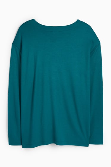 Damen - Langarmshirt - Relaxed Fit - grün