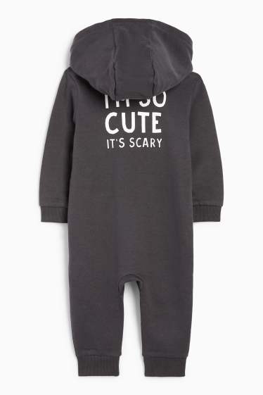 Baby Jungen - Skelett - Halloween-Baby-Overall - dunkelgrau