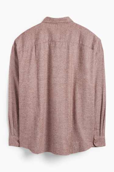 Heren - Overhemd - regular fit - button down - donkerrood