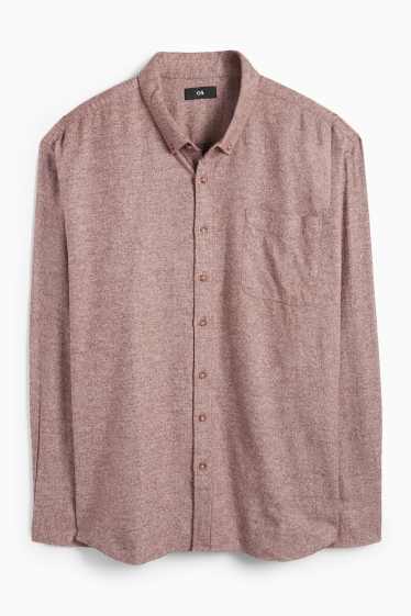 Heren - Overhemd - regular fit - button down - donkerrood