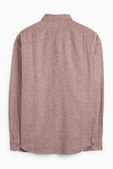Home - Camisa - regular fit - button-down - vermell fosc