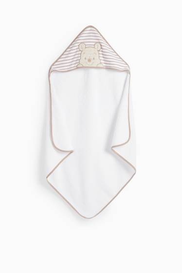 Unisex - Winnie the Pooh - toalla para bebé con capucha - blanco roto