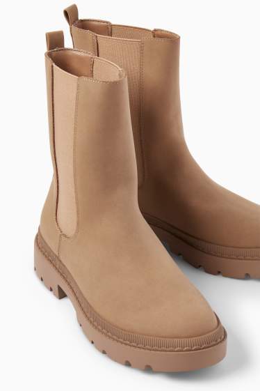 Women - Chelsea boots - faux leather - light brown