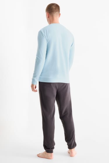 Men - Fleece pyjamas - light turquoise