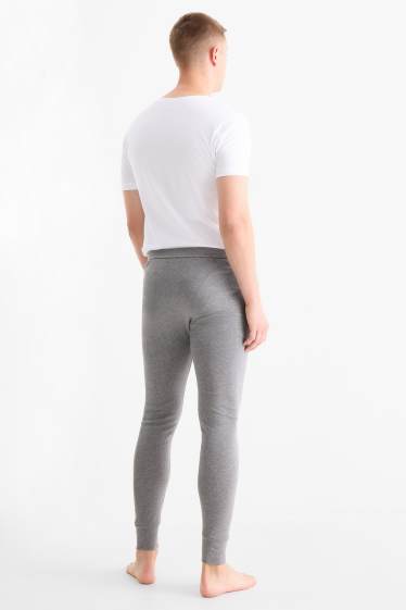 Home - Paquet de 2 - pantalons llargs interiors - canalé fi - gris