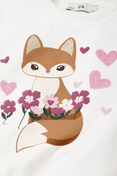 Kinder Mädchen - Fuchs - Sweatshirt - weiss