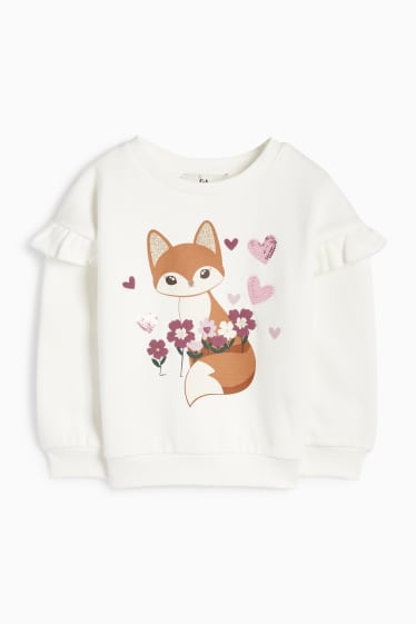 Kinder Mädchen - Fuchs - Sweatshirt - weiss