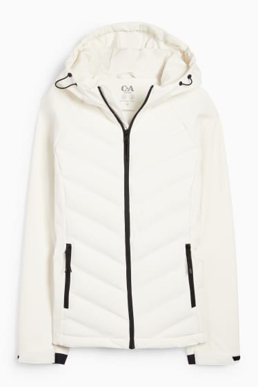Damen - Funktions-Thermojacke mit Kapuze - wasserabweisend - cremeweiss