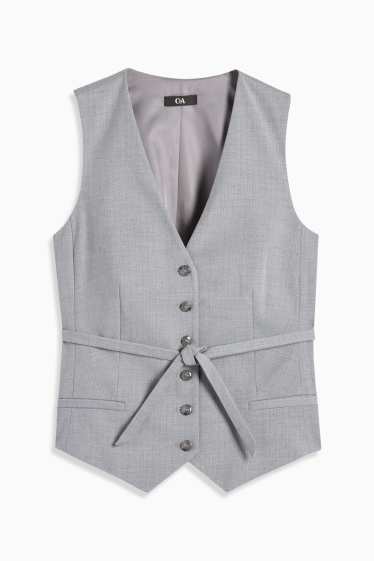 Donna - Gilè business - regular fit - design gessato - grigio