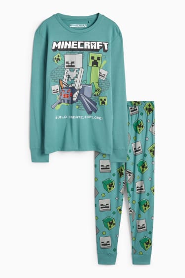 Kinder Buben - Minecraft - Pyjama - 2 teilig - grün