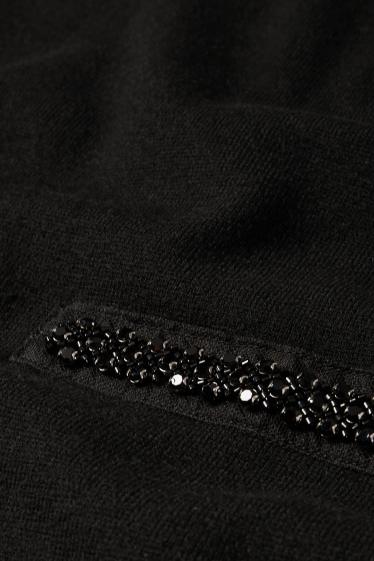 Damen - Strickkleid - Straight Fit - schwarz
