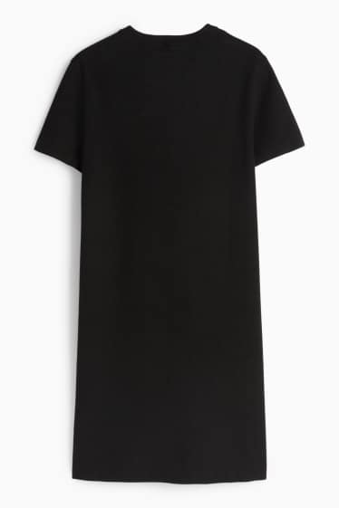Damen - Strickkleid - Straight Fit - schwarz