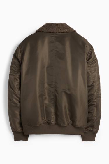 Men - Bomber jacket - lined - dark green