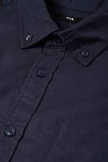 Men - Shirt - regular fit - button-down collar - dark blue