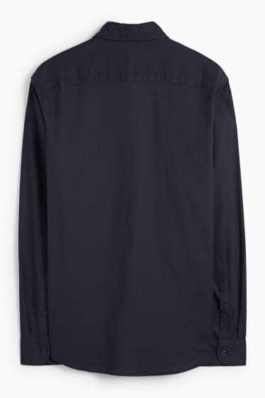 Men - Shirt - regular fit - button-down collar - dark blue