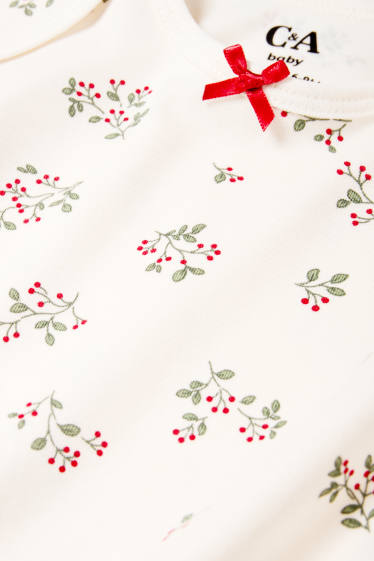 Baby Mädchen - Mistelzweig - Weihnachts-Baby-Body - cremeweiss