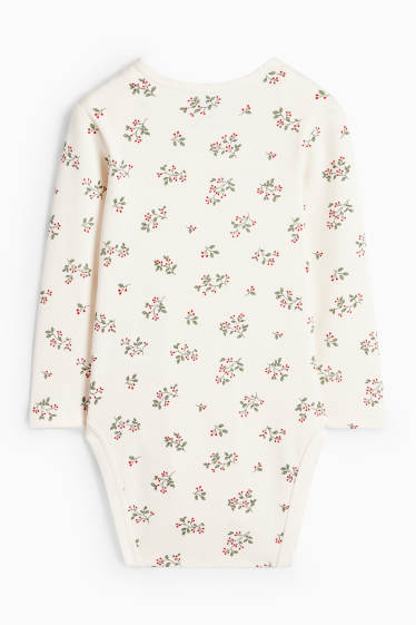 Baby Mädchen - Mistelzweig - Weihnachts-Baby-Body - cremeweiss