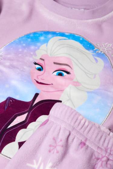 Niñas - Frozen - conjunto - pijama de invierno y antifaz - violeta claro