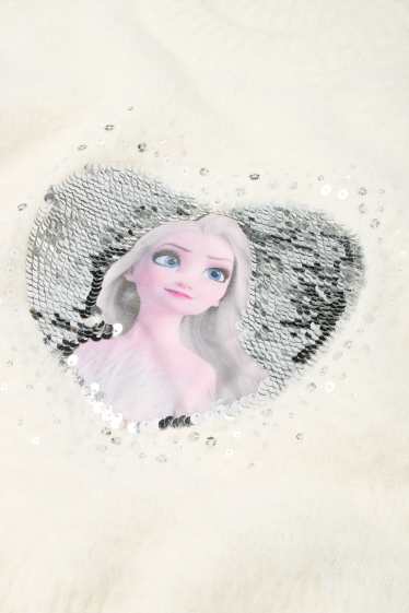Enfants filles - La Reine des Neiges - pull - blanc crème