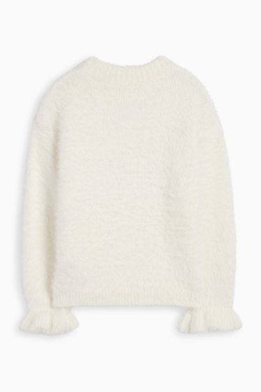 Enfants filles - La Reine des Neiges - pull - blanc crème