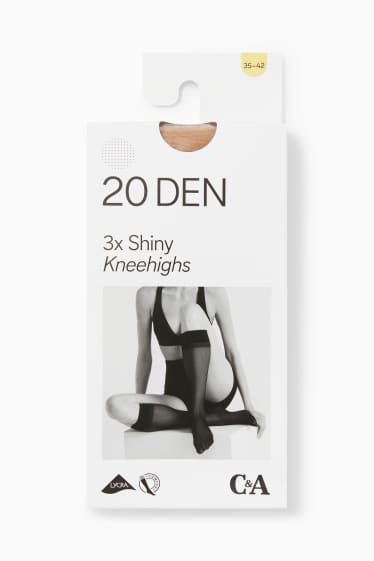 Femmes - Lot de 3 paires - mi-bas - LYCRA® - 20 DEN - beige clair