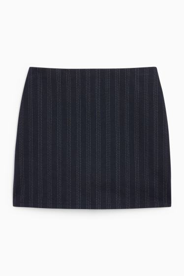 Femmes - Jupe short - fines rayures - bleu foncé