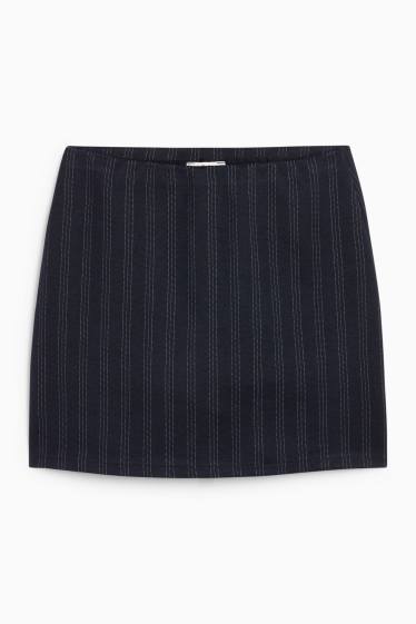Femmes - Jupe short - fines rayures - bleu foncé