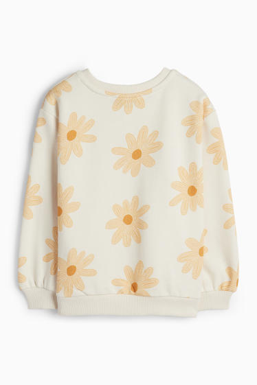 Enfants filles - Fleurs - sweat - blanc crème