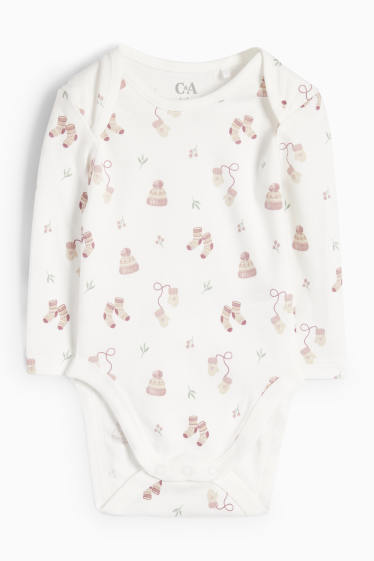 Neonate - Orsetto e pinguino - set con tutina - 2 pezzi - rosa scuro