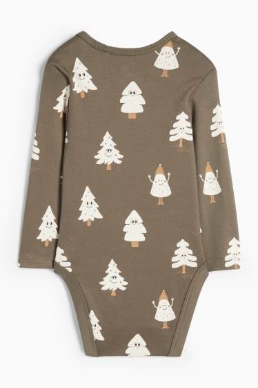 Baby Jungen - Tannenbaum - Weihnachts-Baby-Body - dunkelgrün