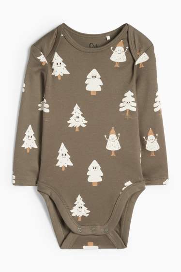 Baby Jungen - Tannenbaum - Weihnachts-Baby-Body - dunkelgrün