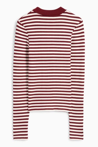 Femei - Tricou - roșu închis / negru