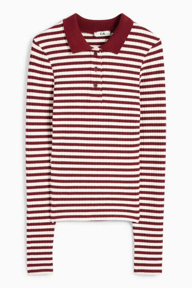 Femei - Tricou - roșu închis / negru