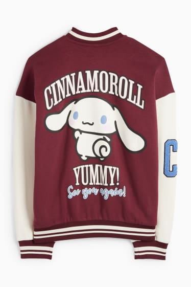 Copii - Fete - Cinnamoroll - jachetă tip college - bordo