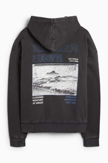 Home - Dessuadora amb caputxa oversized - gris fosc