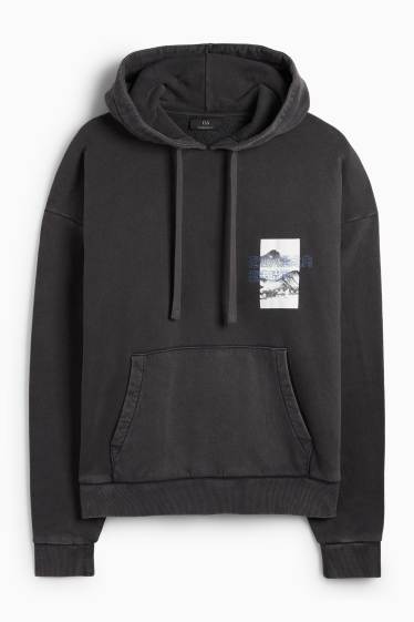 Home - Dessuadora amb caputxa oversized - gris fosc