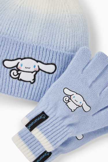 Enfants filles - Cinnamoroll - ensemble - bonnet et gants - 2 pièces - bleu clair