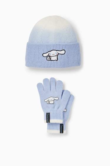 Enfants filles - Cinnamoroll - ensemble - bonnet et gants - 2 pièces - bleu clair