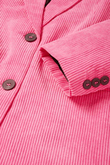 Damen - Cord-Longblazer - Regular Fit - pink