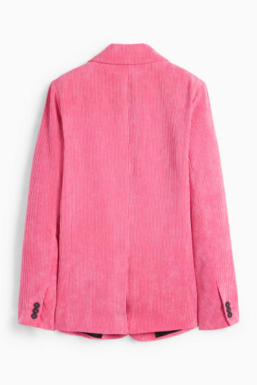 Damen - Cord-Longblazer - Regular Fit - pink
