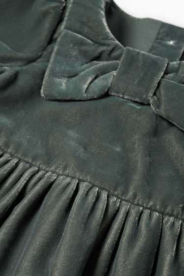 Baby Mädchen - Baby-Samtkleid - festlich - dunkelgrün