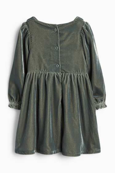 Baby Mädchen - Baby-Samtkleid - festlich - dunkelgrün
