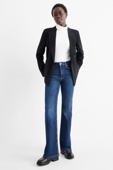Women - Flared jeans - mid-rise waist - LYCRA® - blue denim