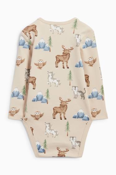 Unisex - Waldtiere - Baby-Body - hellbeige