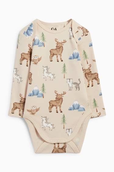 Unisex - Waldtiere - Baby-Body - hellbeige
