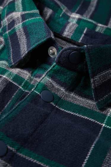 Children Boys - Flannel shirt - check - dark green