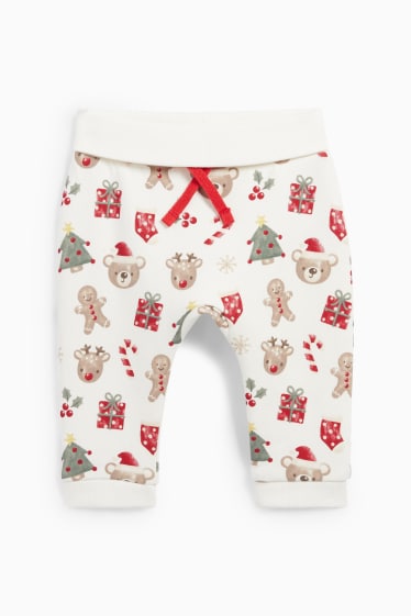 Miminka - chlapci - Medvídek Teddy - vánoční outfit pro novorozence - 3dílný - bílá/červená