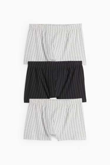 Heren - Set van 3 - trunk - krijtstrepen - zwart